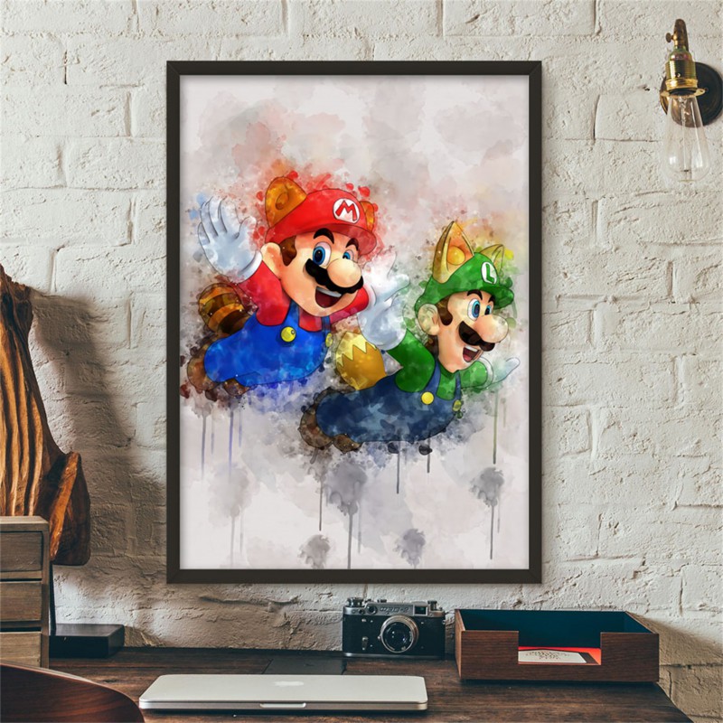 Anime Gra Super Mario Bros Bowser Yoshi Obraz Cienny Na P Tnie