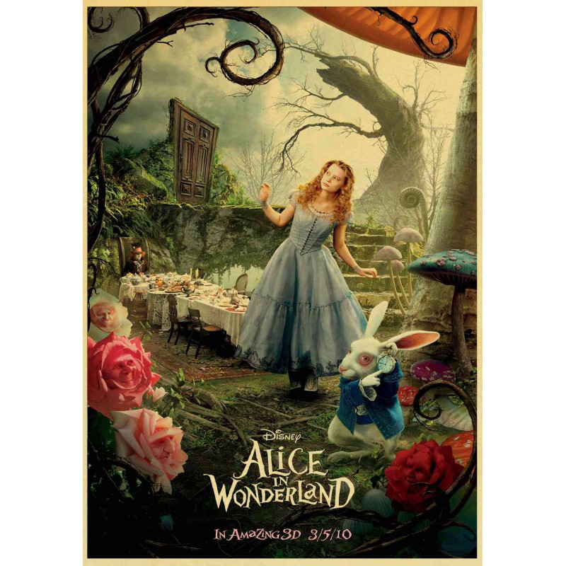 Alicja w krainie czarów film sztuka Retro plakat Cheshire Cat zdjęcia