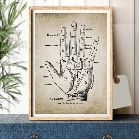 Palmistry ręcznie plakat w...