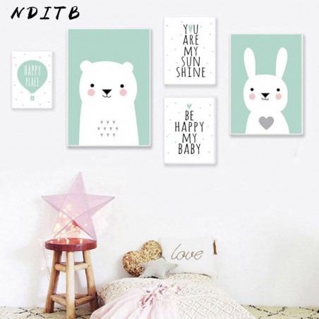 Bunny Bear Cartoon plakat...