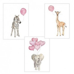3 sztuk plakaty żyrafa słoń...