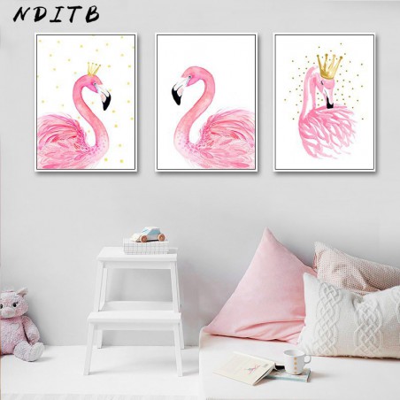 Elegancka akwarela Flamingo...