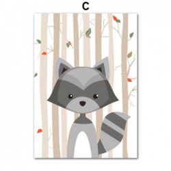 Fox Raccoon leśne drzewo...