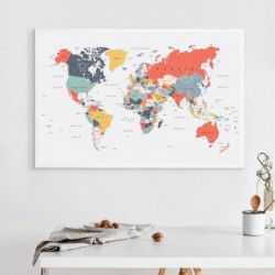 Plakat z mapą świata drukuj...