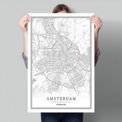 Holandia czarny biały mapa...