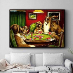 Psy grające w pokera...
