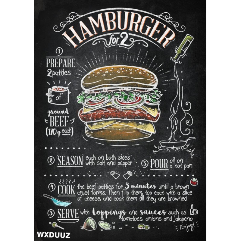 plakat retro hamburger