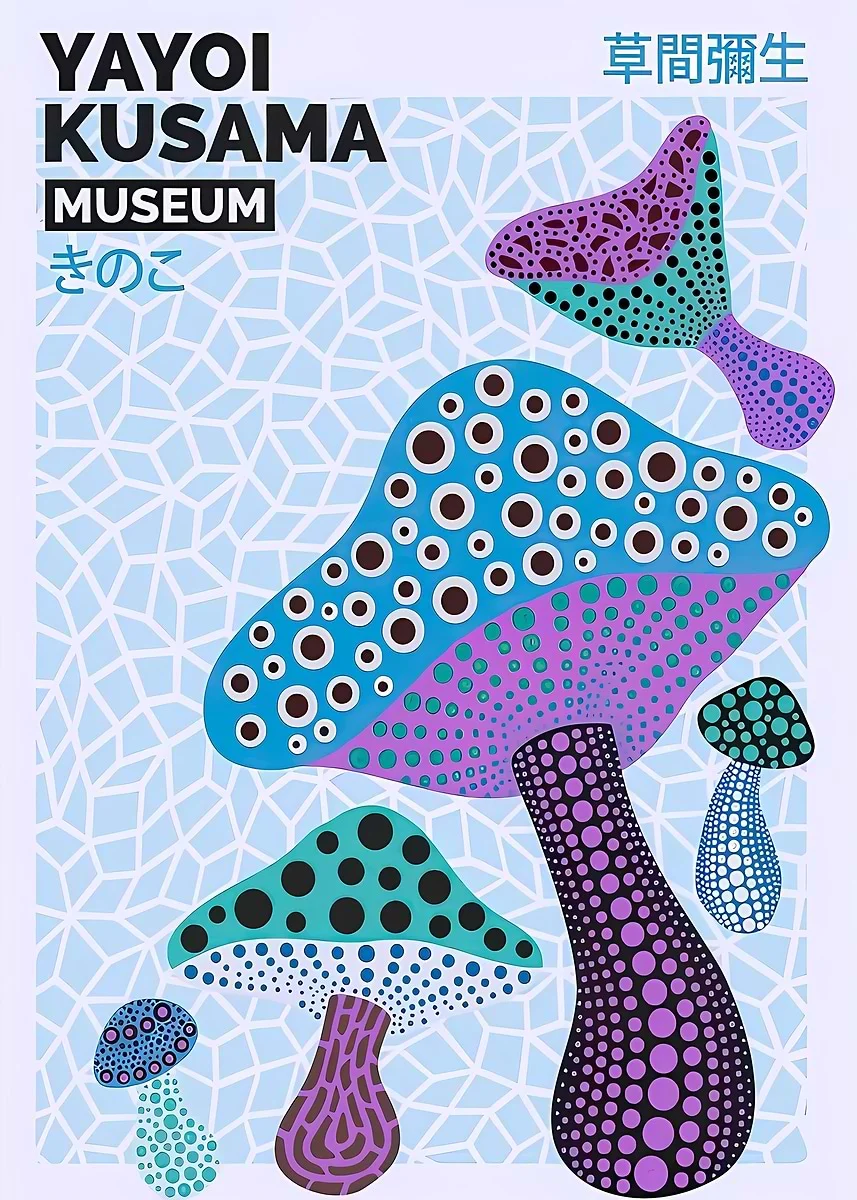 Abstrakcyjny plakat w stylu Yayoi Kusama Nn 15