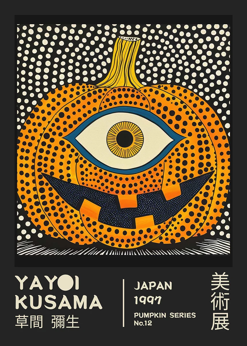 Abstrakcyjny plakat w stylu Yayoi Kusama Nn 16