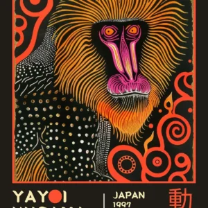 Abstrakcyjny plakat w stylu Yayoi Kusama Nn 2