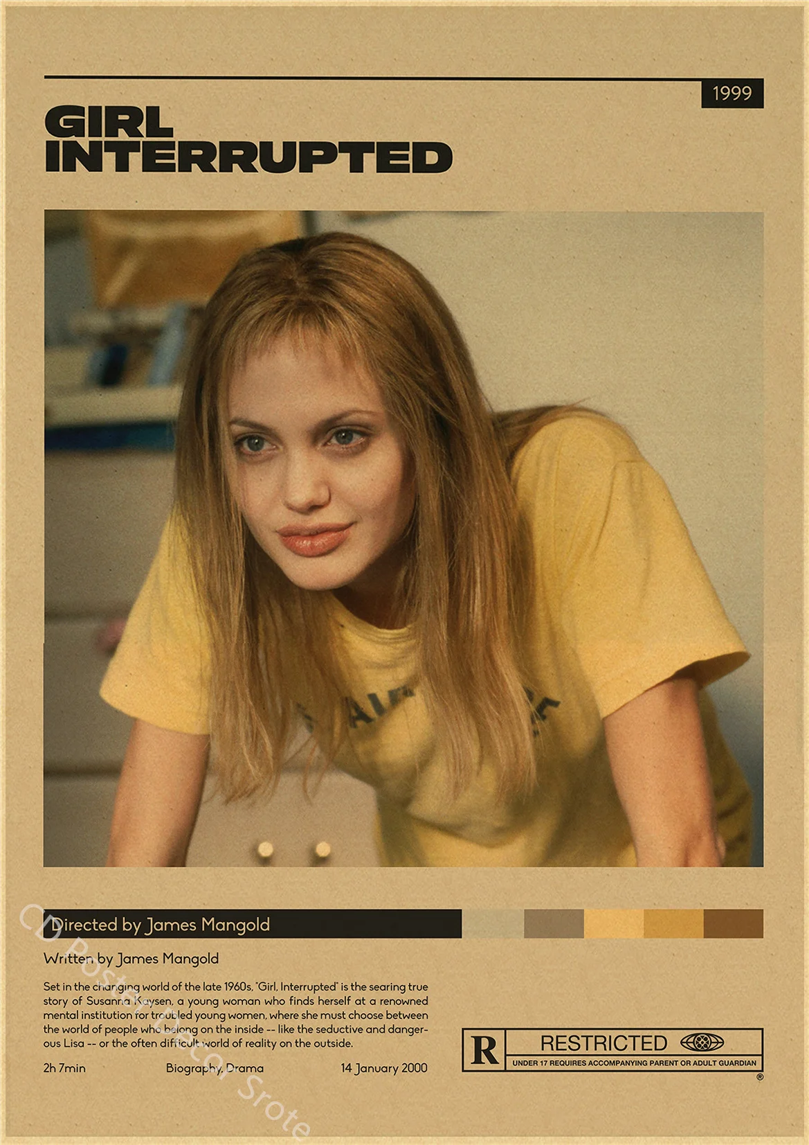 Angelina Jolie - plakat vintage Wzór 4