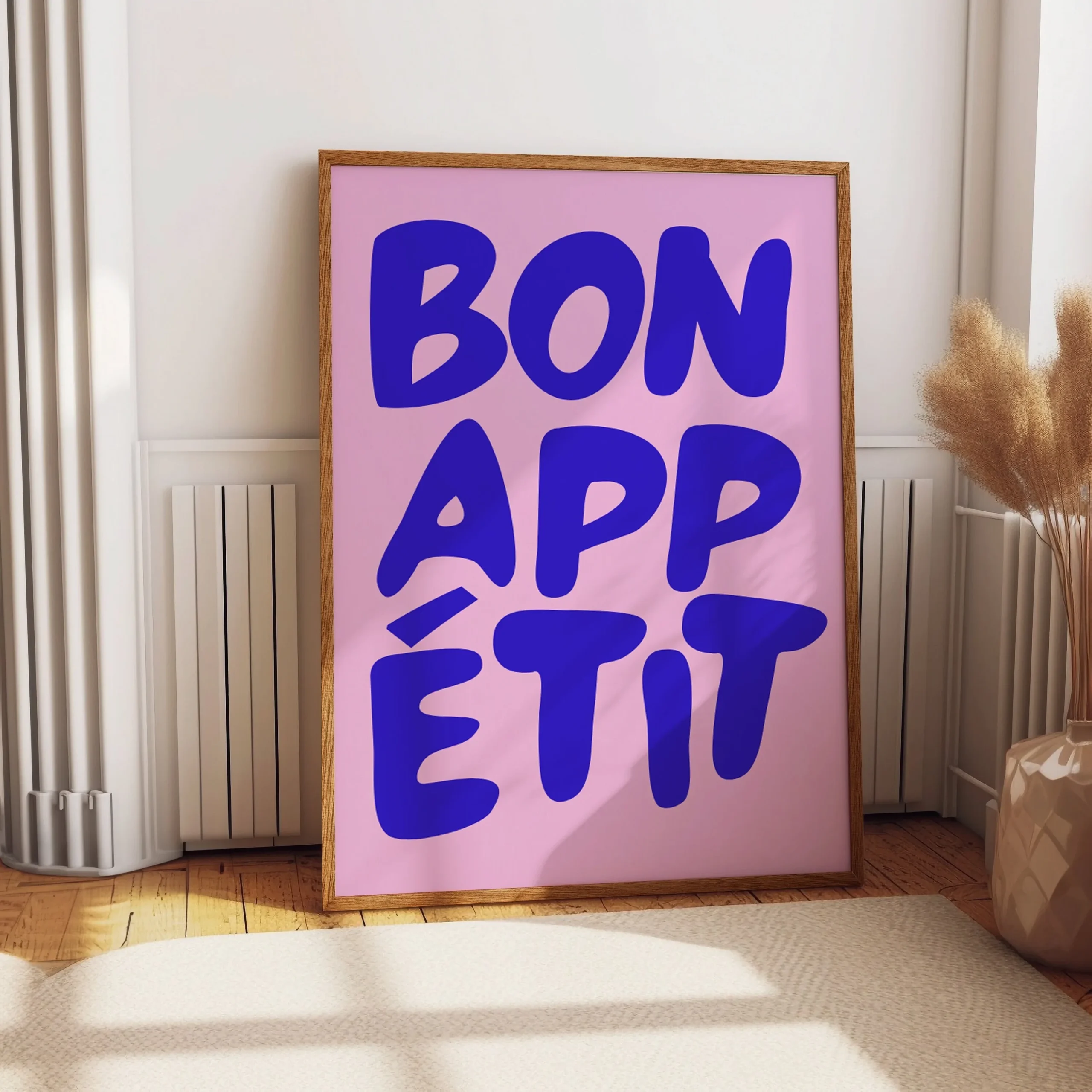 Bon Appetit - żółty plakat do kuchni z napisem Ct 92 2