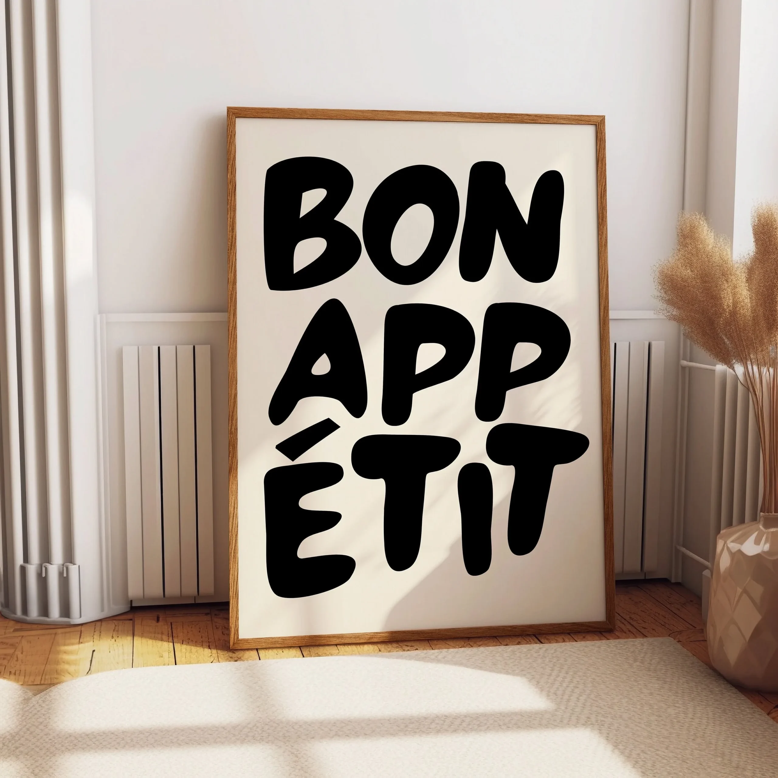 Bon Appetit - żółty plakat do kuchni z napisem Ct 92 4
