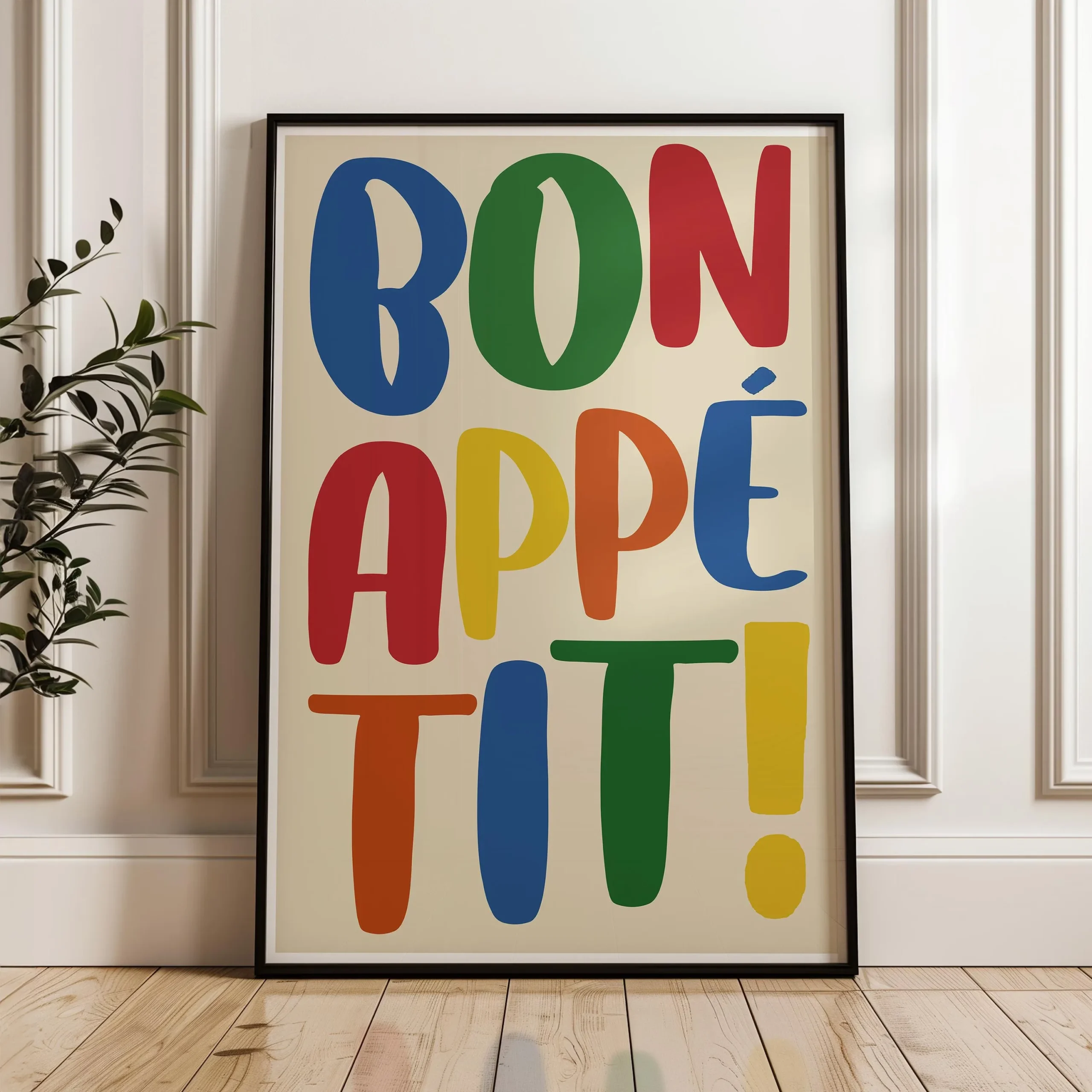 Bon Appetit - żółty plakat do kuchni z napisem Ct 92 6