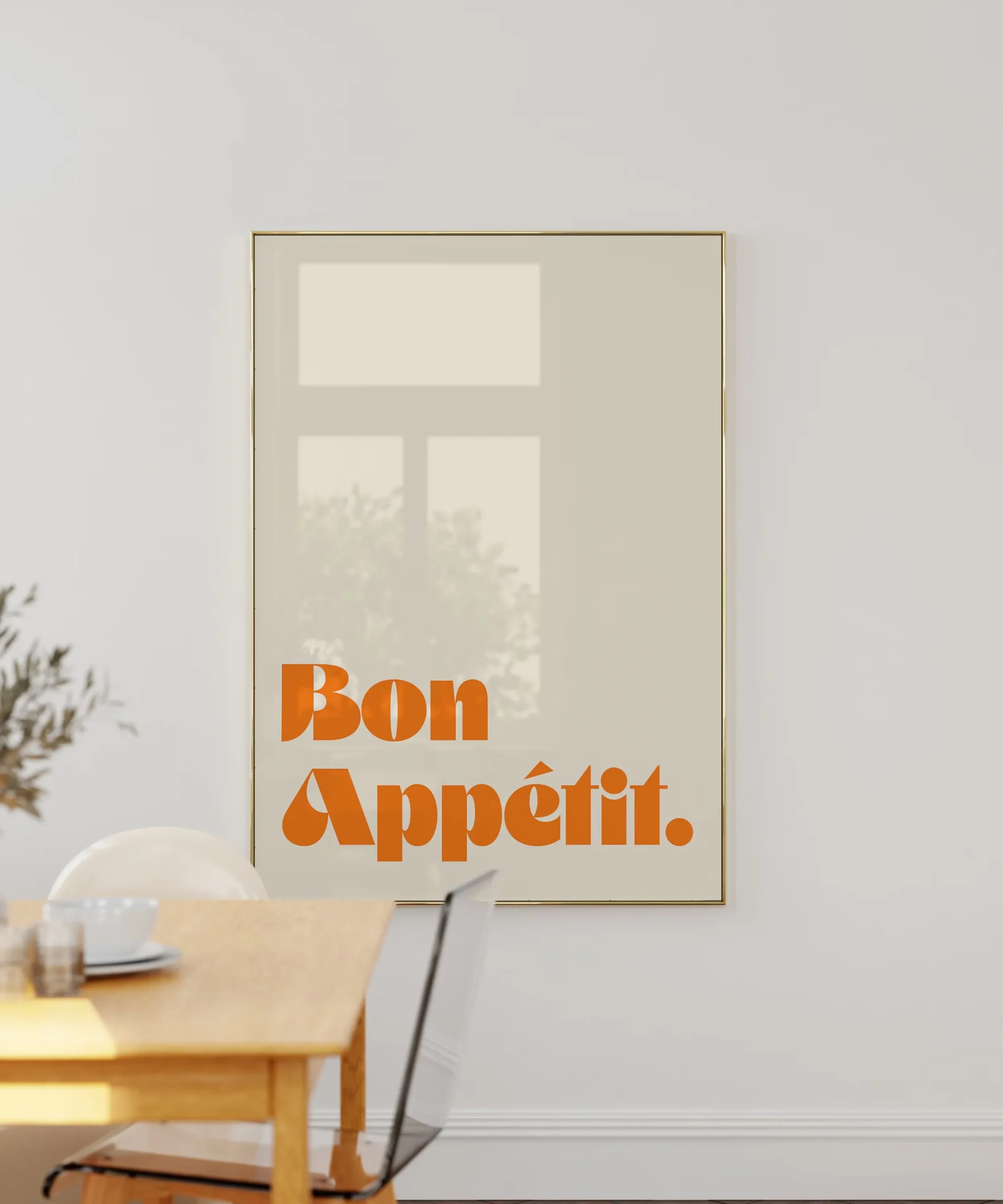 Bon Appetit - żółty plakat do kuchni z napisem Ct 92 7