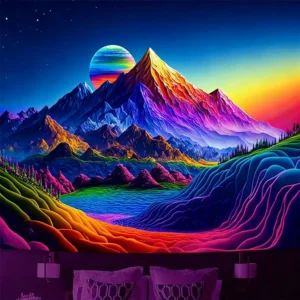 Gobelin fantasy świecący w ciemności UV Wzór 1