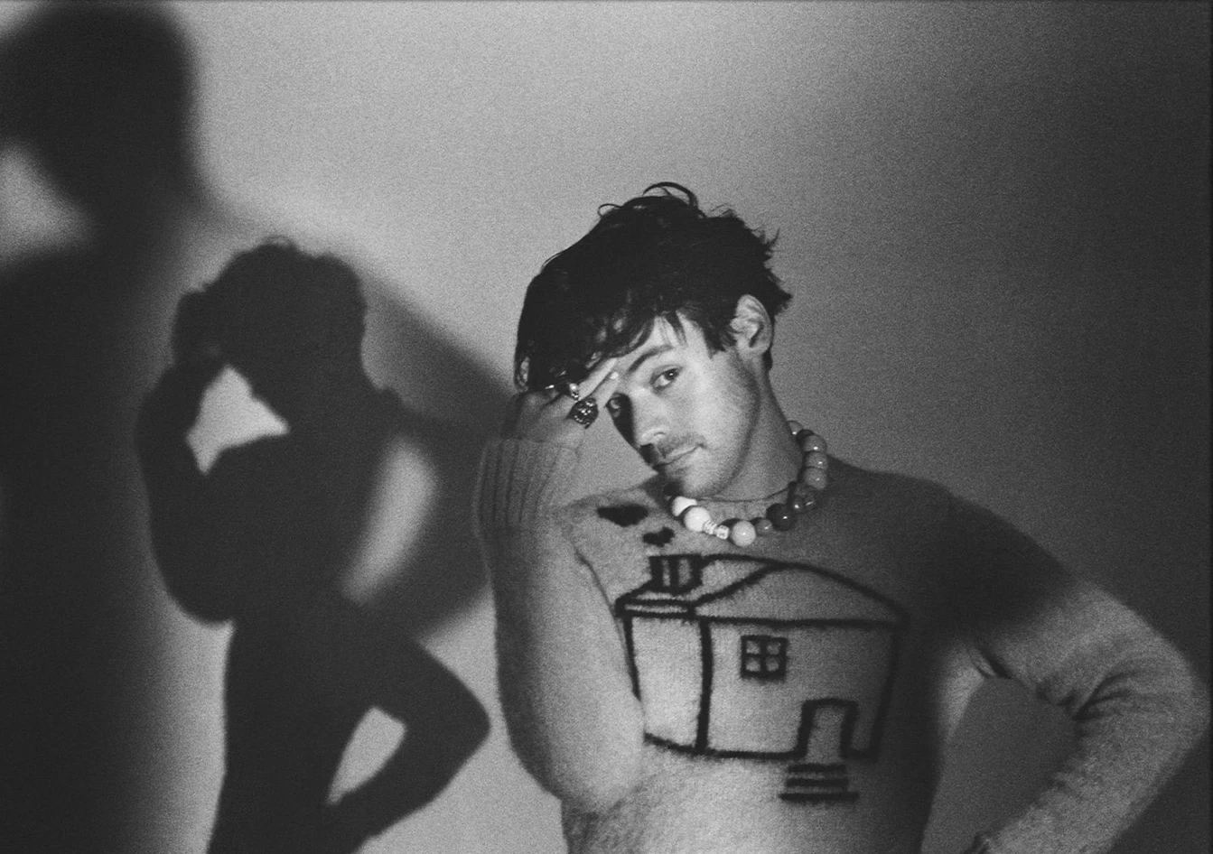 Harry Styles – czarno-biały plakat vintage Wzór 11