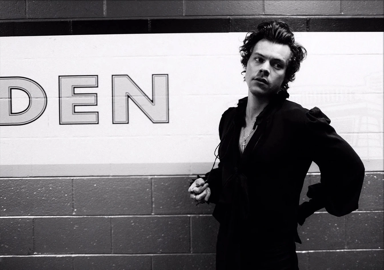Harry Styles – czarno-biały plakat vintage Wzór 9
