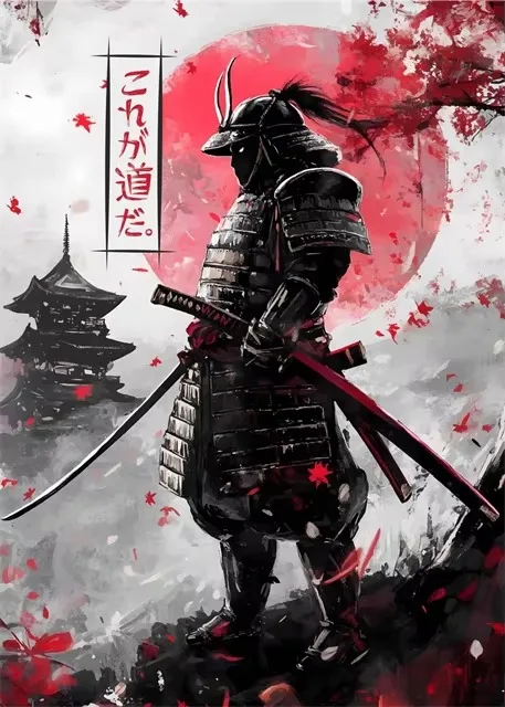 Japoński samuraj plakat na płótnie Sku 18
