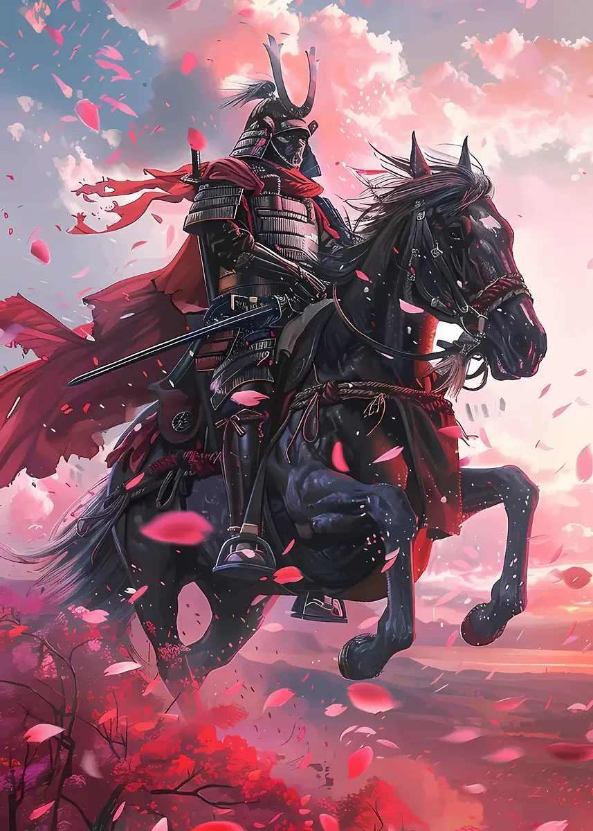 Japoński samuraj plakat na płótnie Sku 23