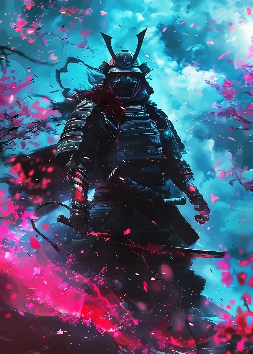 Japoński samuraj plakat na płótnie Sku 26