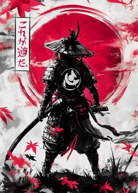 Japoński samuraj plakat na płótnie Sku 4