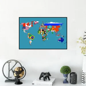 Klasyczna mapa świata na płótnie 