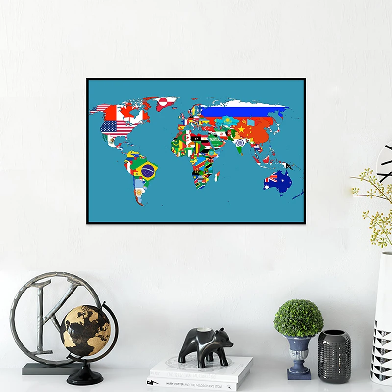 Klasyczna mapa świata na płótnie
