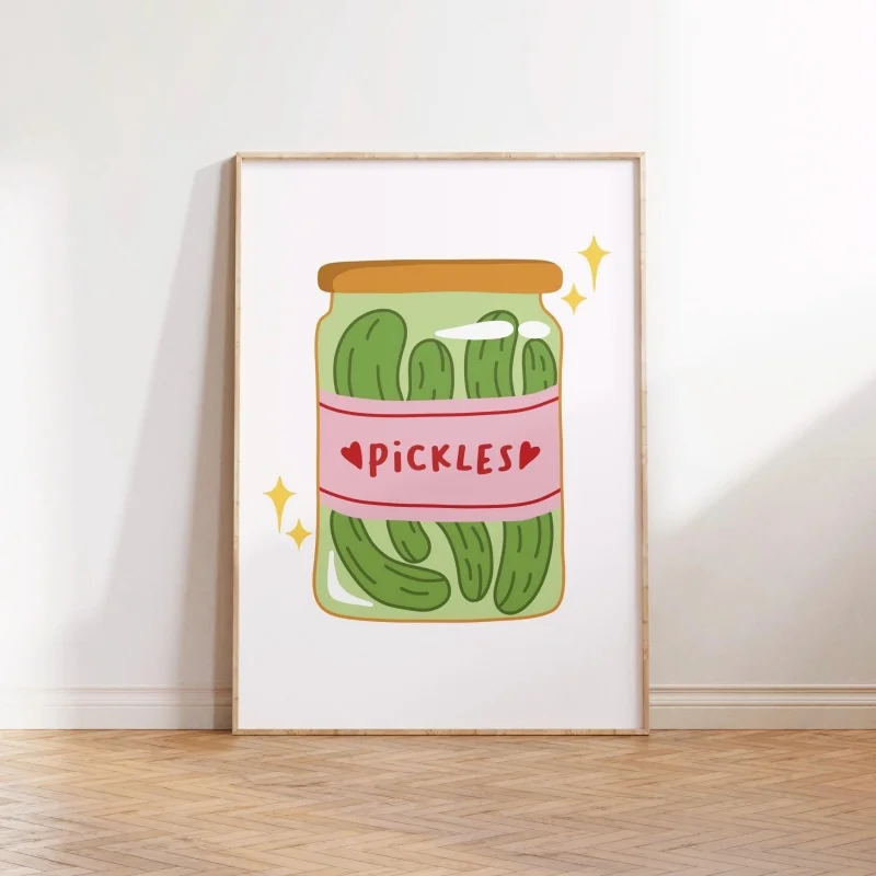 Kolorowy plakat do kuchni z jedzeniem i cytatem Pomarańczowy