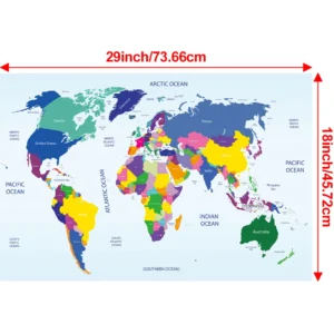 Mapa świata na płótnie dekoracyjny obraz Beżowy