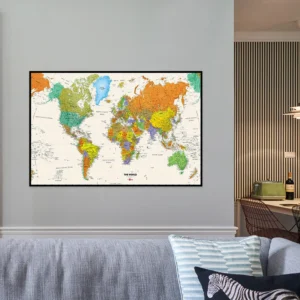 Mapa świata vintage na płótnie