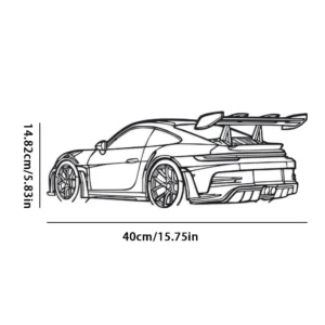 Metalowa dekoracja ścienna sportowe auto Czarny