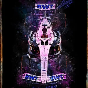 Metalowa tablica F1 wyścigi retro Brązowy