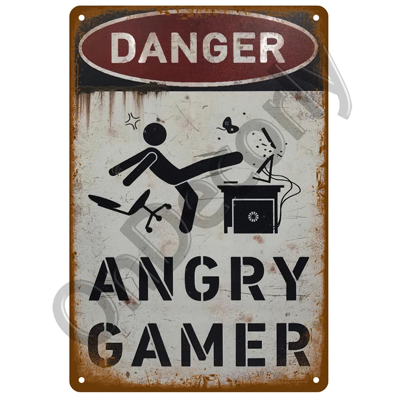 Bar Warning CCTV - metalowy plakat vintage Wzór 2