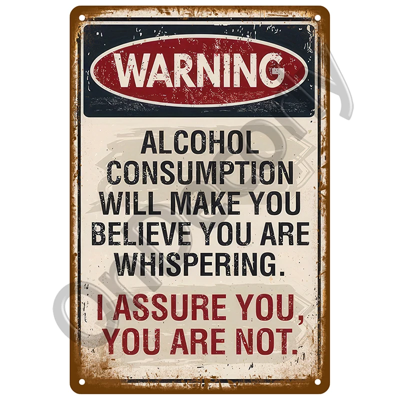 Bar Warning CCTV - metalowy plakat vintage Wzór 4