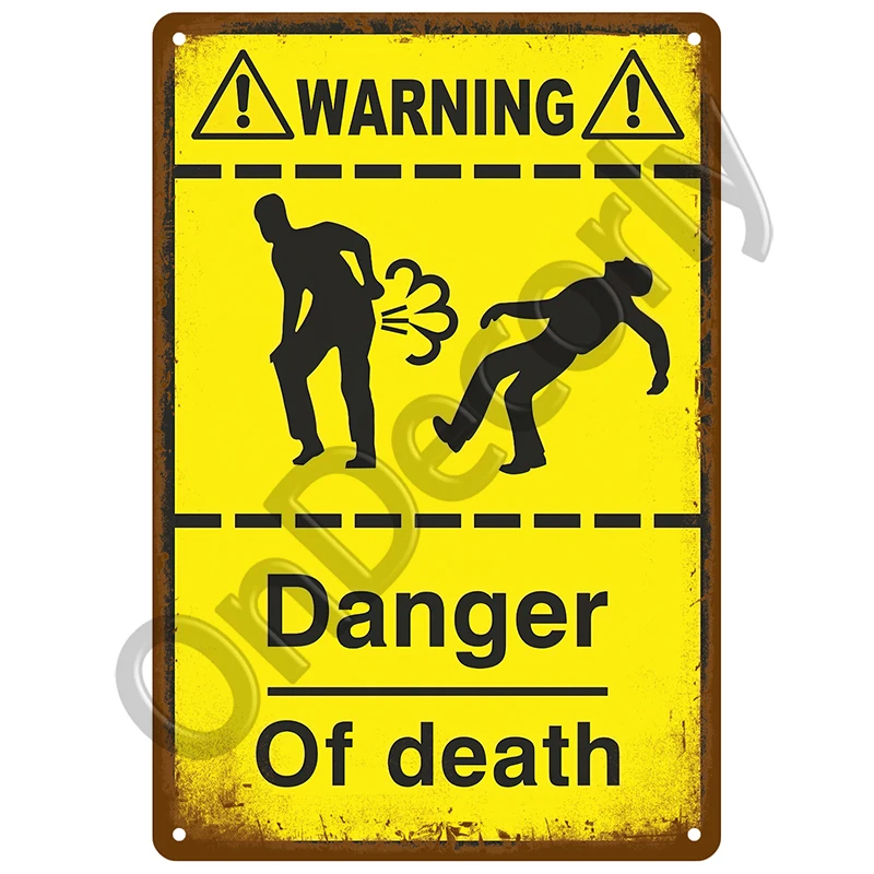Bar Warning CCTV - metalowy plakat vintage Wzór 8