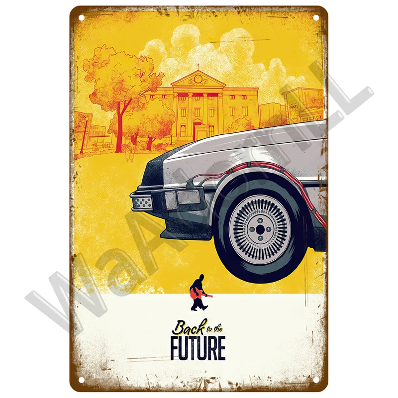 Metalowy plakat filmowy retro do salonu Biały