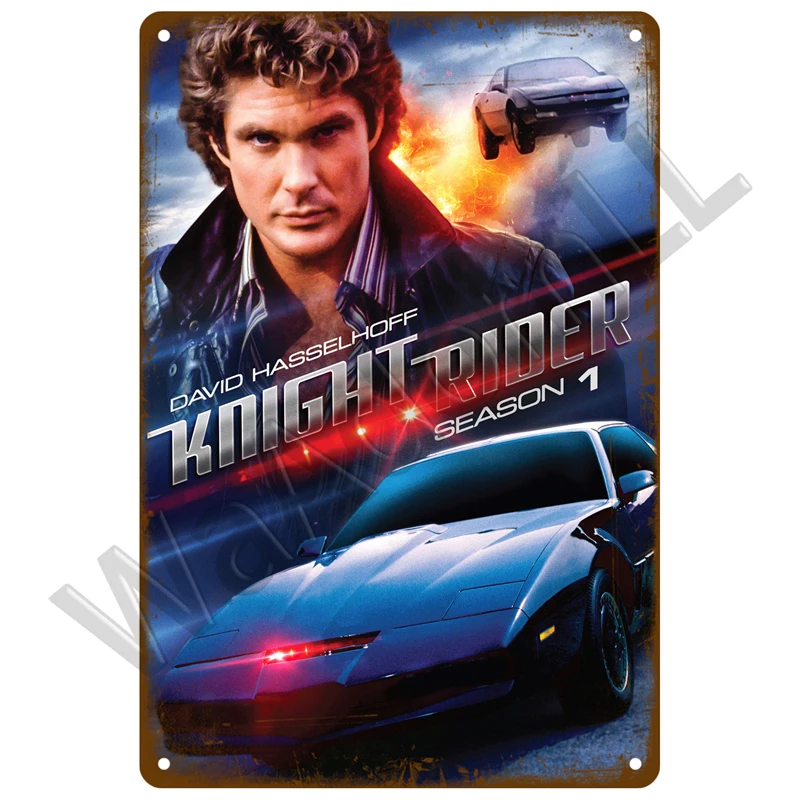 Metalowy plakat filmowy retro do salonu Czerwony