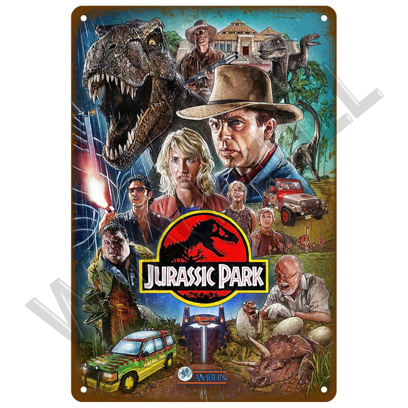 Metalowy plakat filmowy w stylu vintage Granatowy