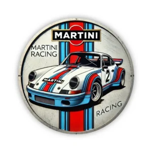 Metalowy plakat Martini Racing Biały