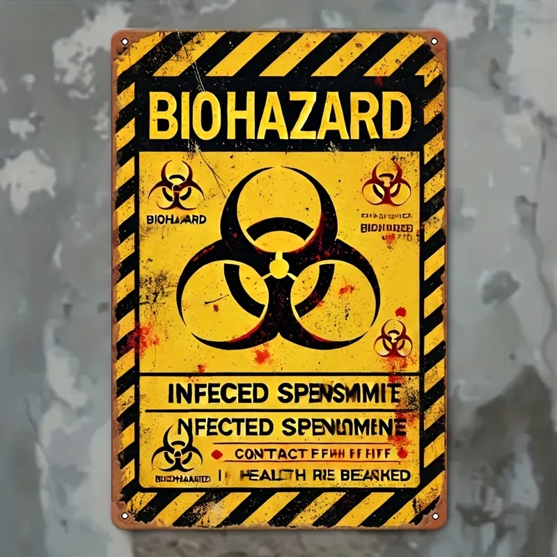 Metalowy plakat retro Biohazard Uniwersalny