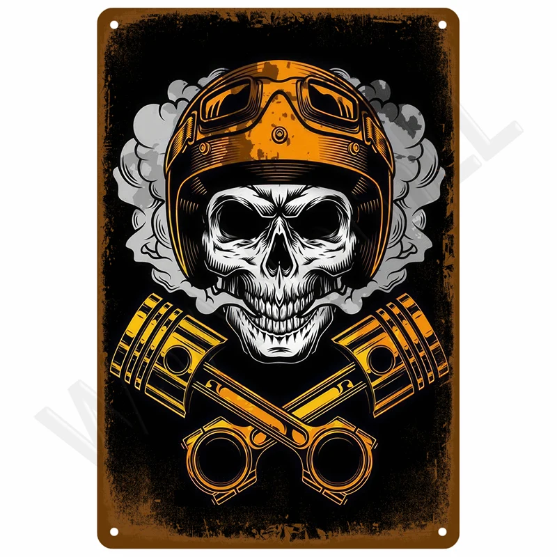 Metalowy plakat retro do sypialni Błękitny
