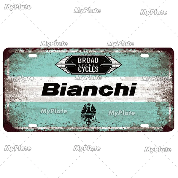 Metalowy plakat z motywem roweru w stylu retro Fioletowy
