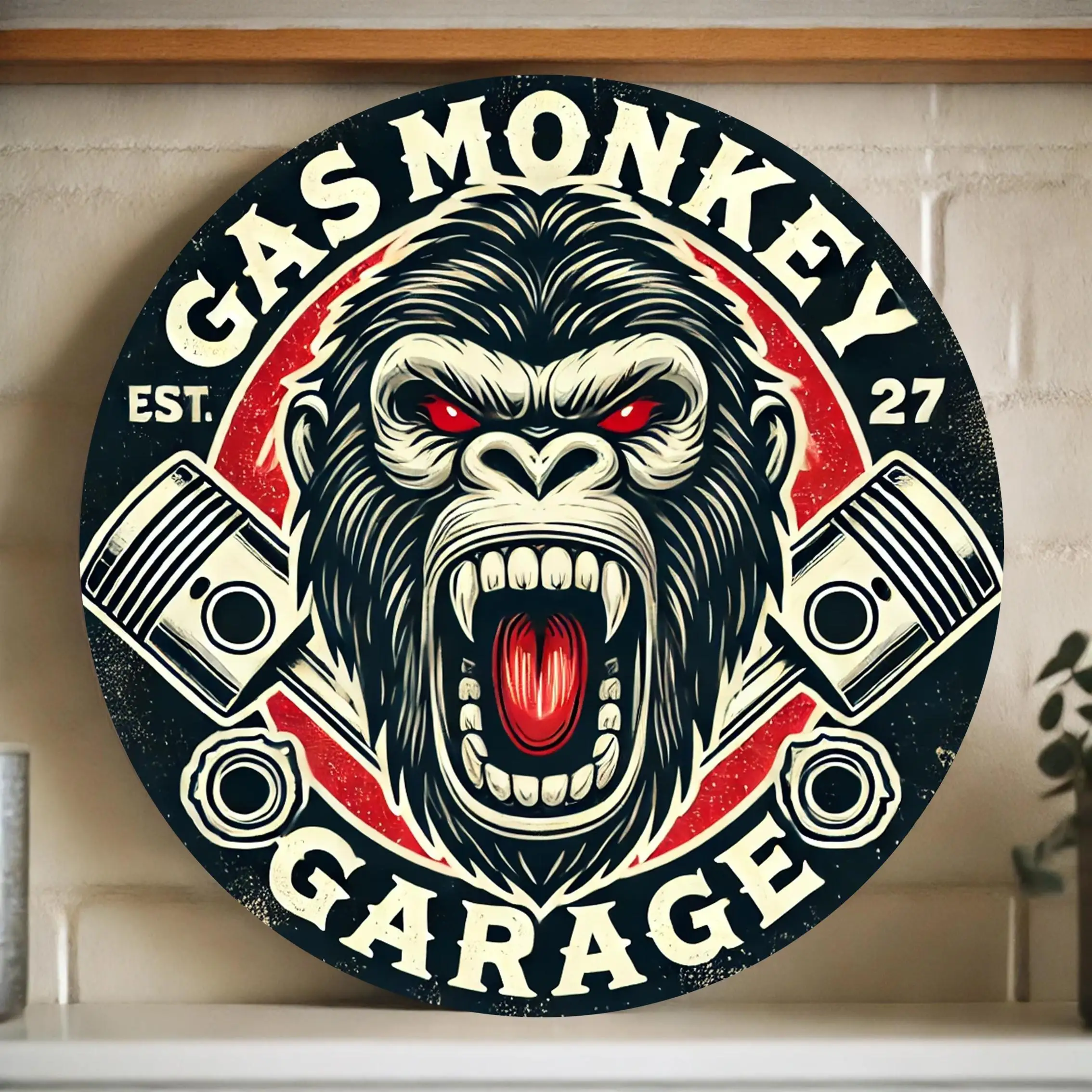 Metalowy szyld Gas Monkey Garage - dekoracja retro Wielo