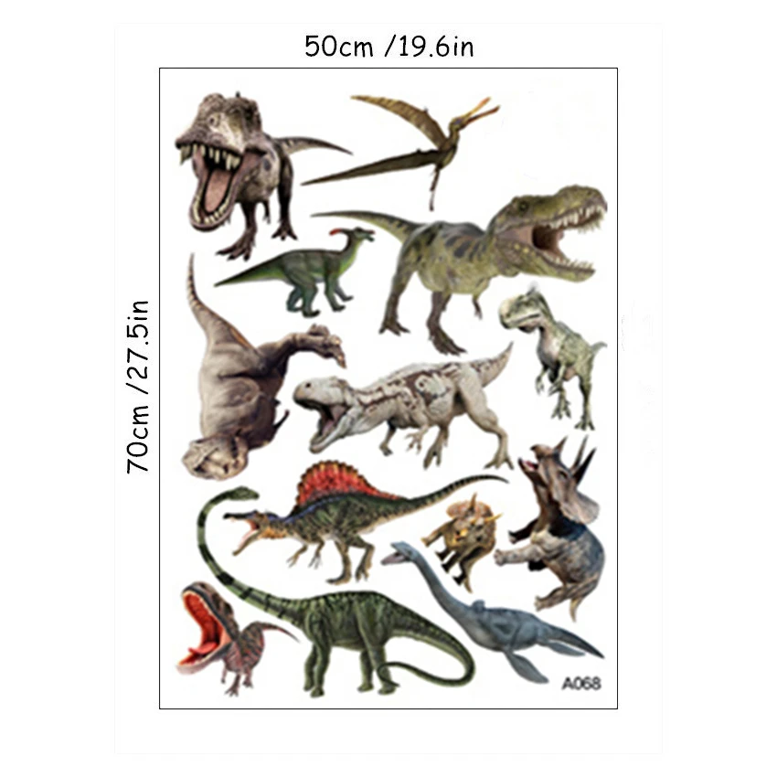 Dinozaur 3D - naklejka ścienna dla dzieci Błękitny