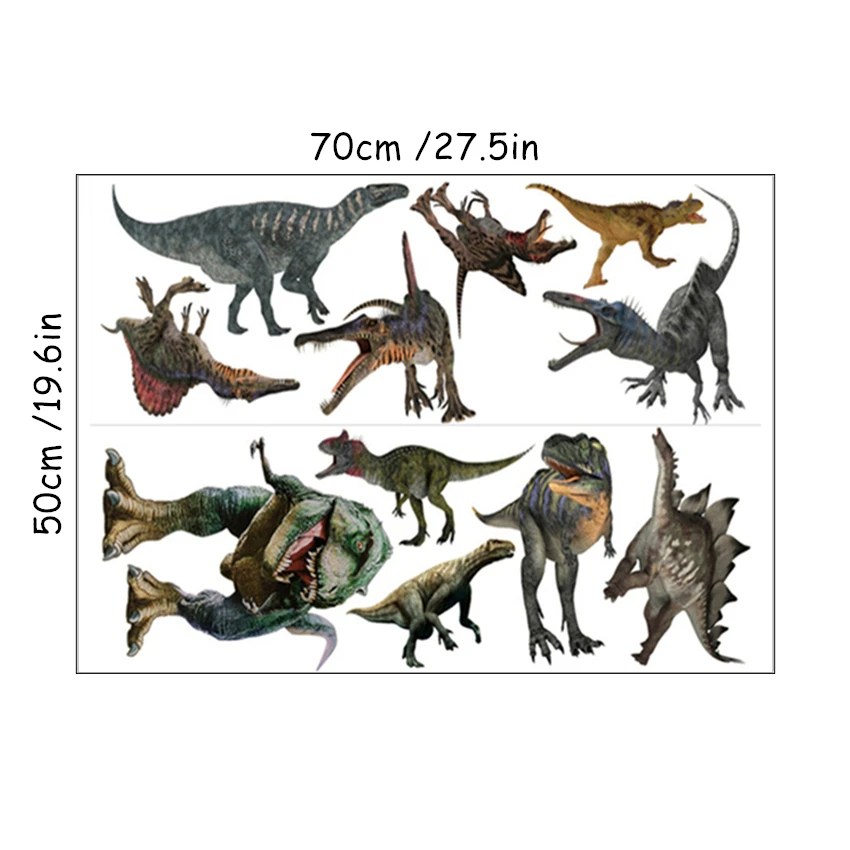 Dinozaur 3D - naklejka ścienna dla dzieci Ciemny niebieski
