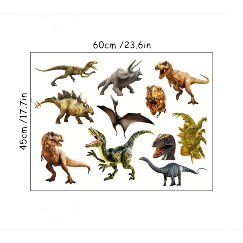 Dinozaur 3D - naklejka ścienna dla dzieci Czarny