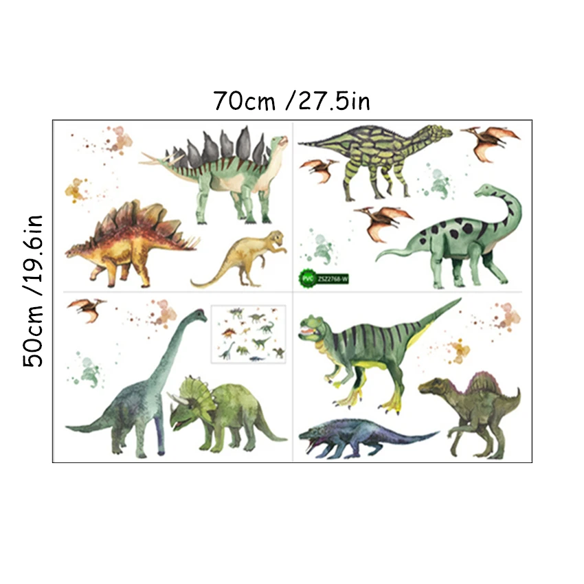 Dinozaur 3D - naklejka ścienna dla dzieci Czerwona róża