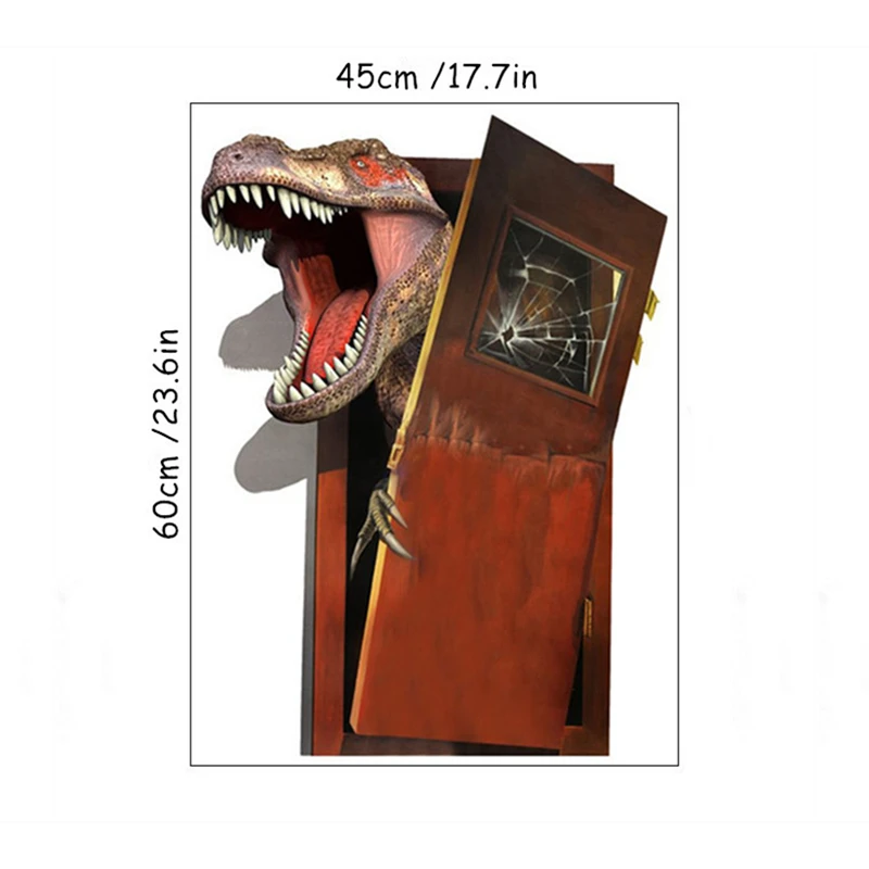 Dinozaur 3D - naklejka ścienna dla dzieci Khaki