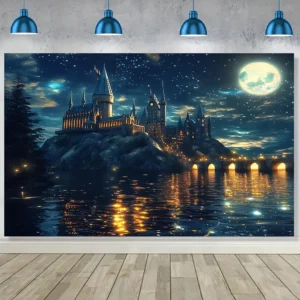 Zaczarowany zamek nocą - obraz na ścianę Wzór 1